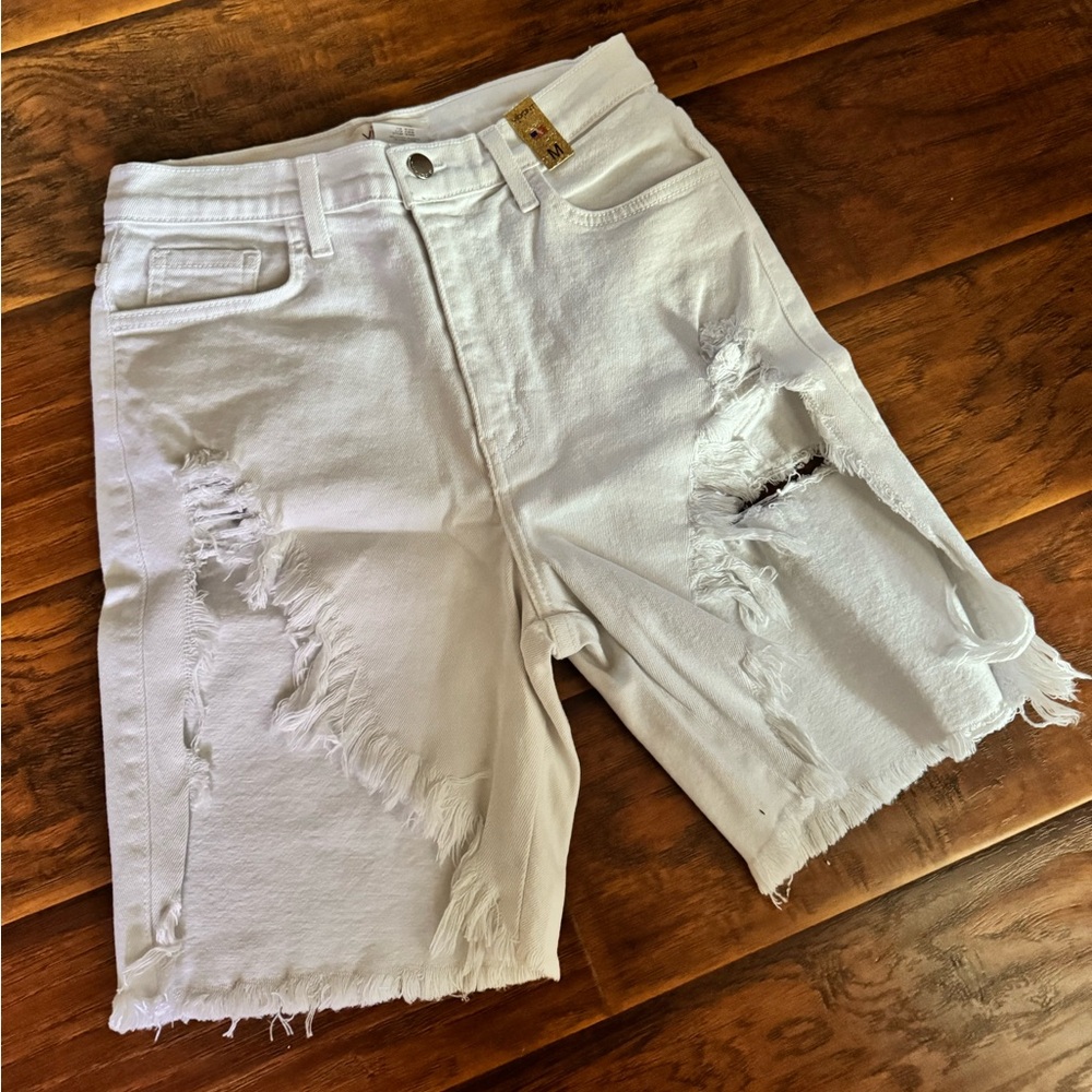 White Jean shorts